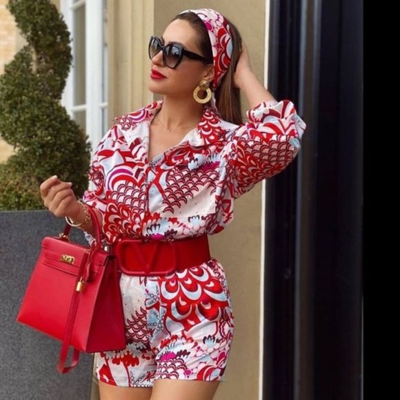 Zara Floral Printed Multicolored Shorts - Picture 4 of 16